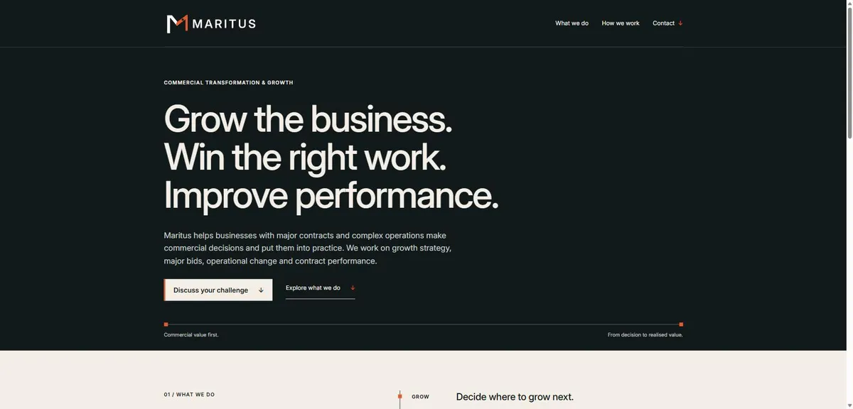 Home page of the Maritus Pty Ltd website